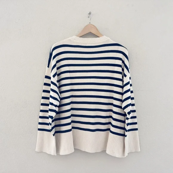 NWT J. Crew Striped Cotton Sweater Pullover Crew Classic Fisherman Nautical XL - Picture 5 of 13
